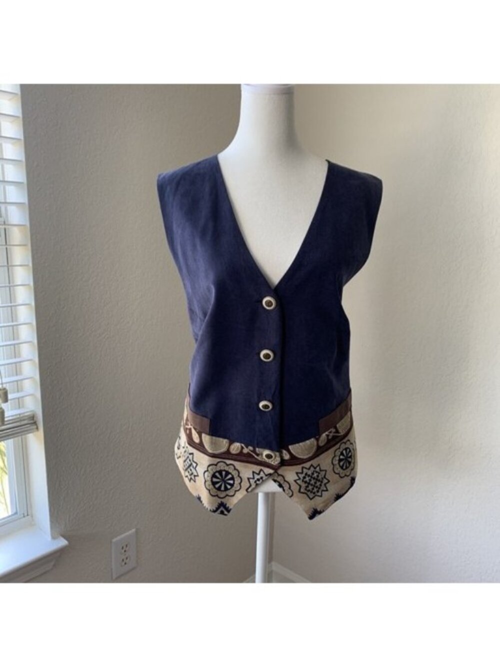 Vintage Delta Burke Collection Faux Suede Western Vest Women's Size 16 Ranch